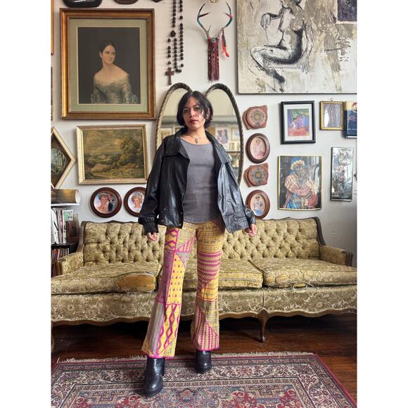 FP Kaleidoscope Sweater Flare Patchwork Legging Pants Ladies Size XS - Picture 6 of 8